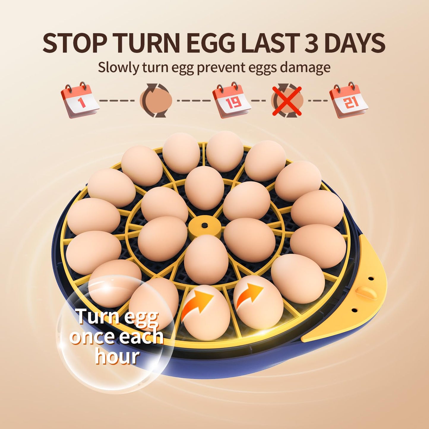 21 Egg Incubator, App Record Temperature and Humidity Data During Incubation, Incubator with Automatic Egg Turning and Humidity Control, Hold 21 Chicken Eggs (Blue)
