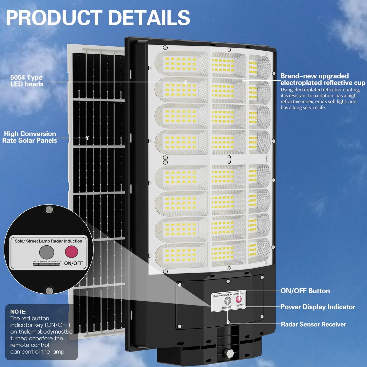Leadzon 2Pack Medium Modular Solar Street Light+2Pack Large Unified Solar Street Light