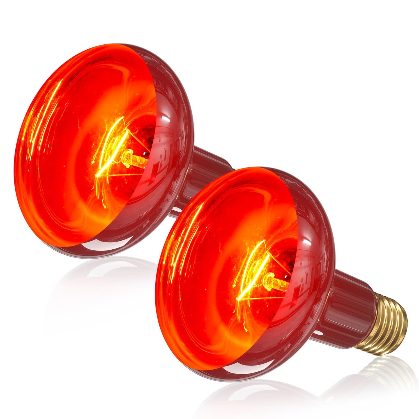 TobeBright Red Reptile Heat Bulb,100W Infrared Heat Lamp Bulbs for Chickens,Red Basking Spotlight Reptile Night Heat Bulb, Dimmable Reptile Light Bulb for Lizard Bearded Dragon Leopard Gecko-2Pack