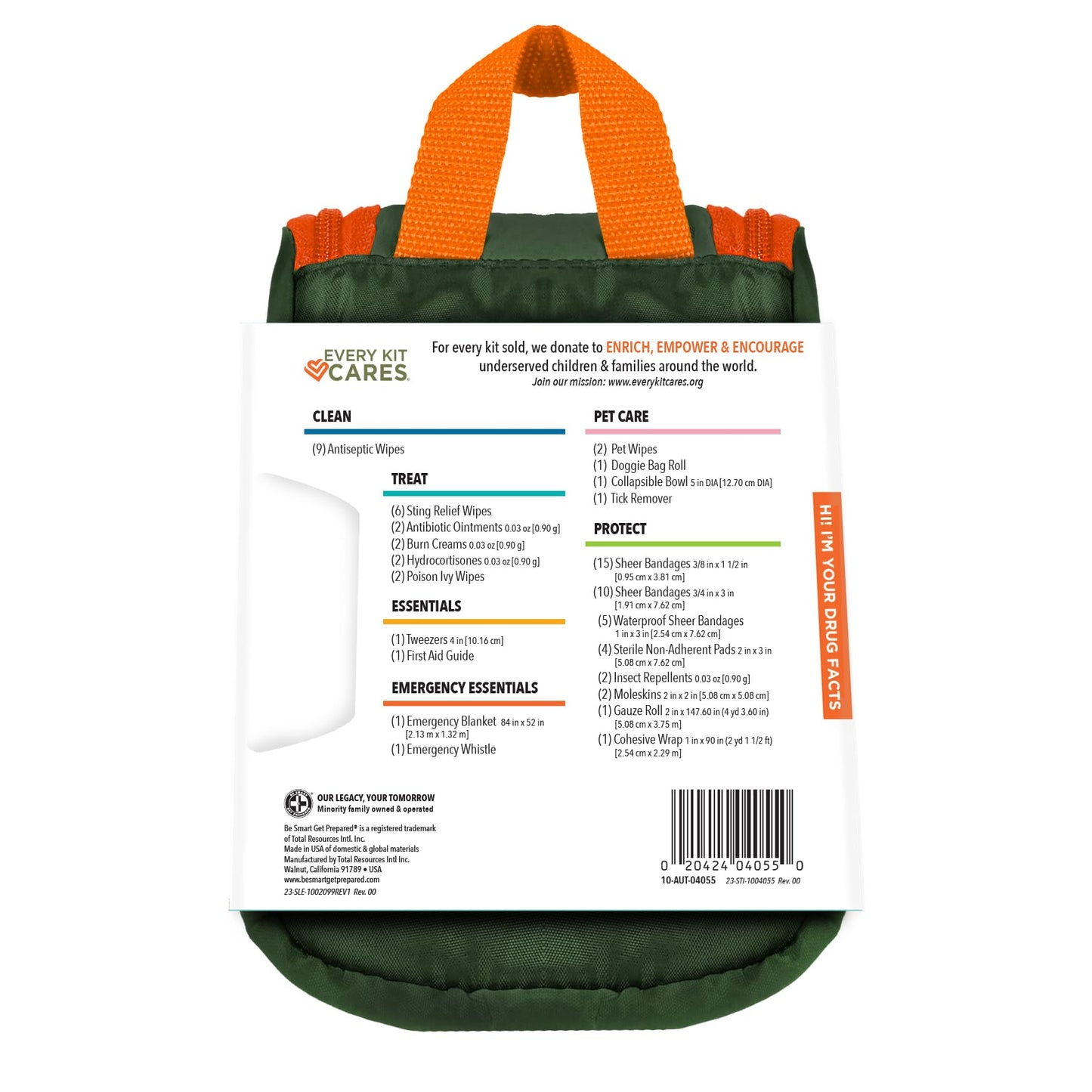 Be Smart Get Prepared Trails N’ Tails First Aid for You & Your Pet - 72 Pieces - Pet Care & Emergency Essentials - Designed for Pets, Outdoor, Auto & Home - Compact & Portable