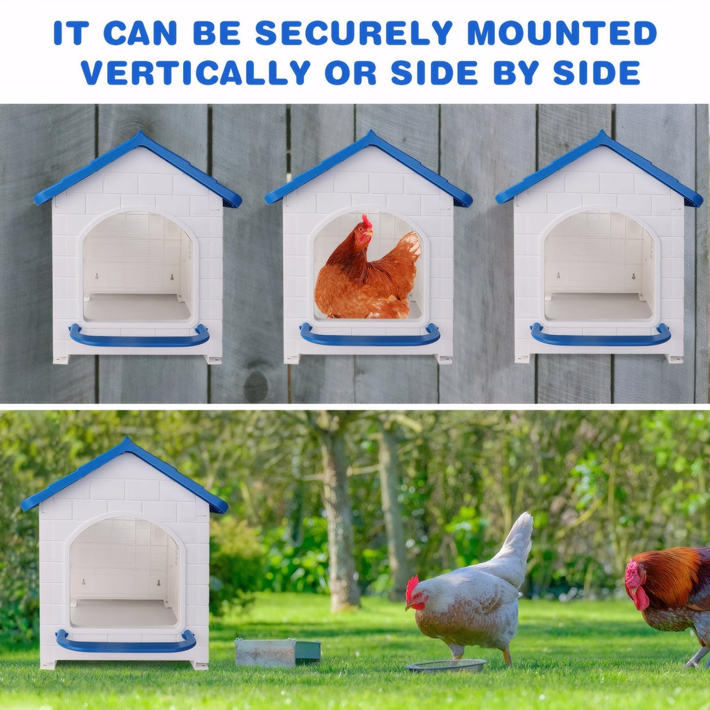 Waterproof Chicken Nesting Box for Laying Eggs - Easy to Assemble, Washable Nesting Pad, Wall or Ground Mounted, Indoor & Outdoor Use for Chicken, Duck, Rabbit, Poultry (1 Pack)