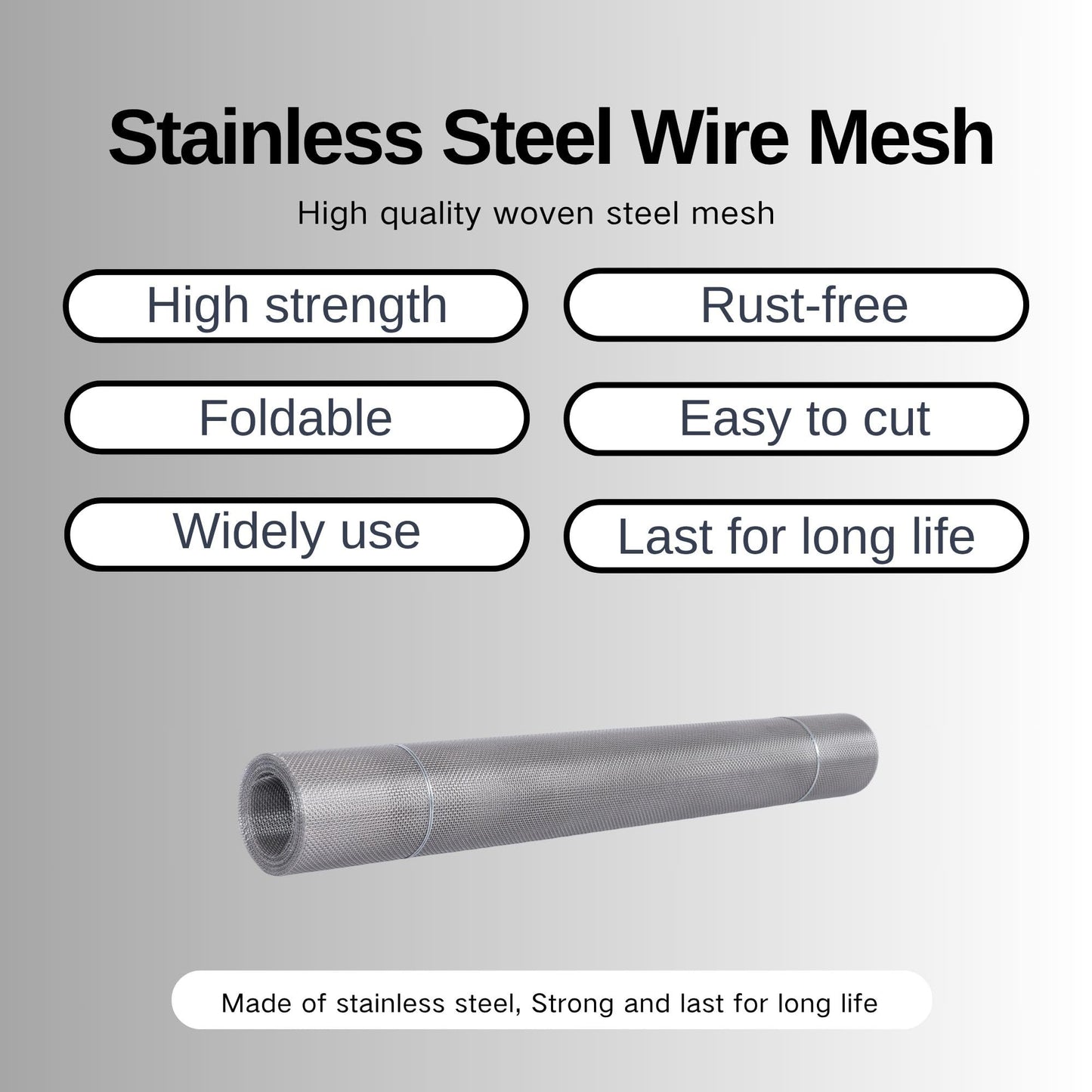 20 Mesh-Stainless Steel 304 Wire Mesh Screen-15.7 inches x 10 feet