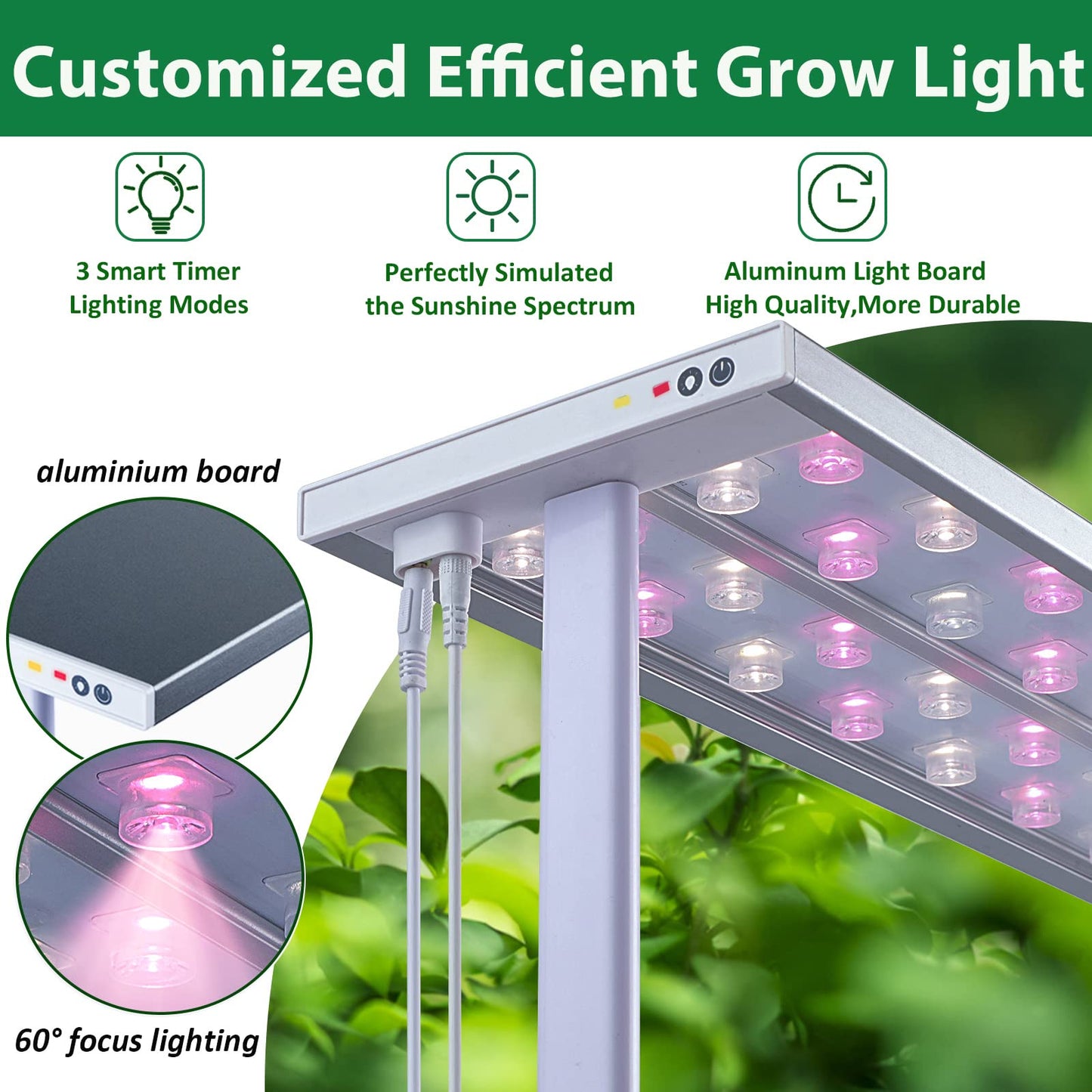 Smart Plant Lights for Indoor Growing,Venus Fly Trap Terrarium Kit with Light&Stand,Self Watering Pots for Indoor Plants,Smart Plant Pot with LED Grow Light&Timer for Succulents,Herbs,Flower