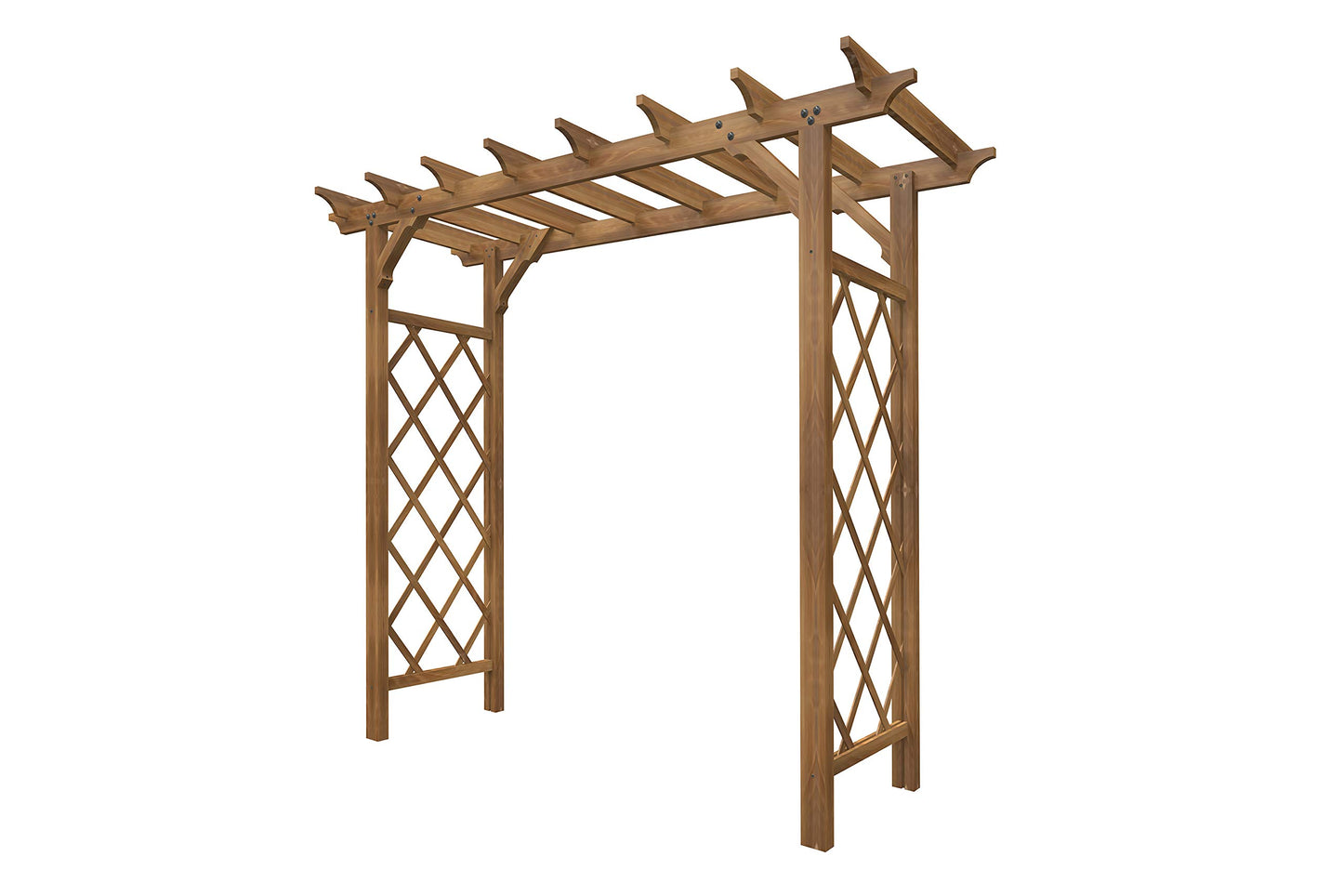 Vita Heartwood Grande Cedar Arbor, Golden Brown, FSC, Wood, 85 inch L x 26 inch W x 89 inch H, Opening Width 78 inches, Garden Décor Shade Arch, VA68898