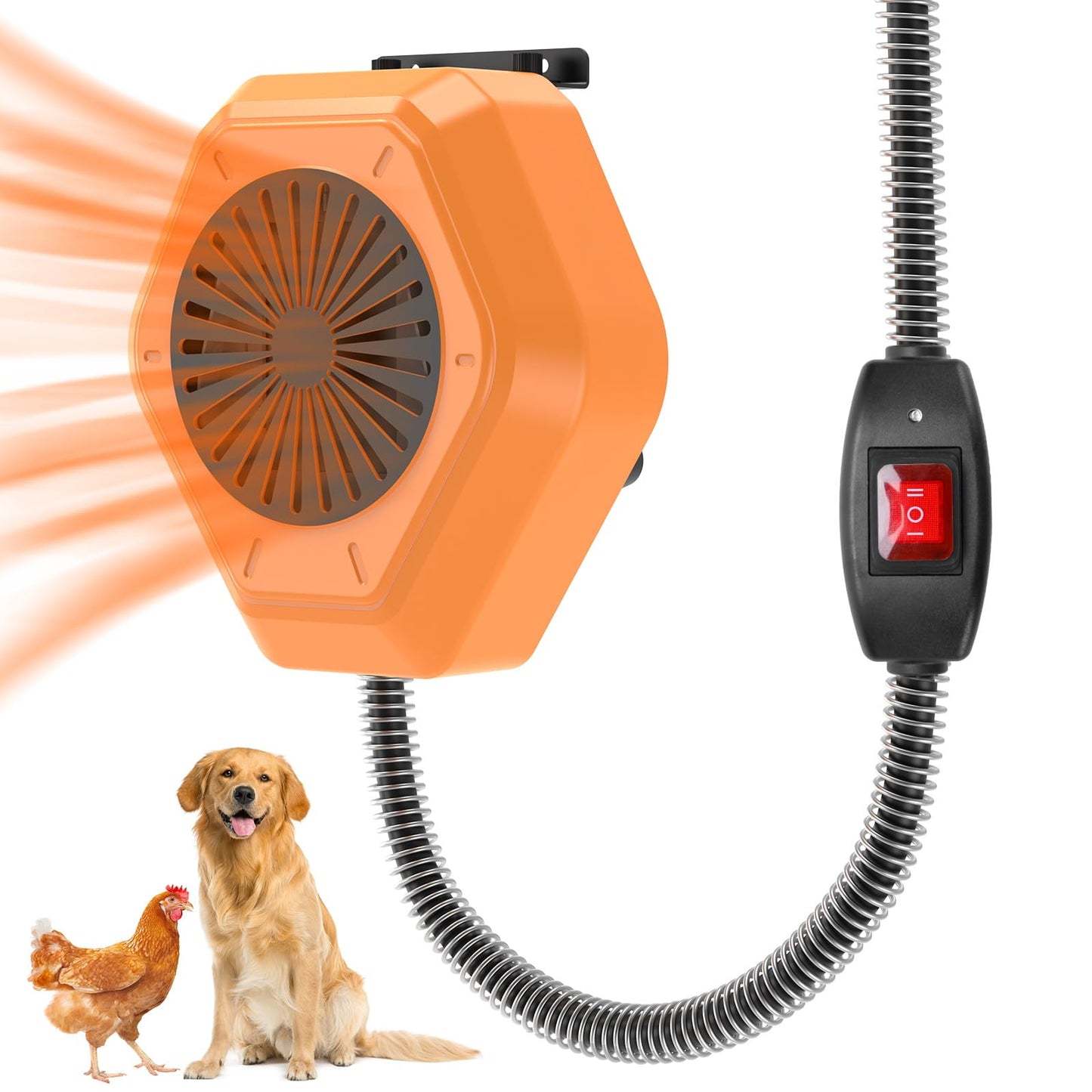 UFRYO 800W Dog House Heater, Wall Mount, 10ft Anti Bite Cord, Waterproof Control, Outdoor Pet Heater Warmer for Chicken Coop Kennel Barn Cat Cage Rabbit Livestock (800, Watts)