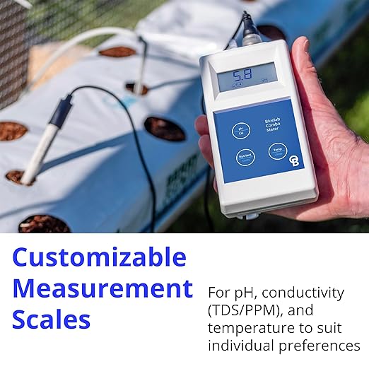 Bluelab METCOMPLUS Combo Meter Plus for pH, Temperature, and Conductivity in Water and Soil with Easy Calibration, Digital Nutrient (TDS/PPM) Testing Kit for Hydroponic System & Growing Indoor Plants