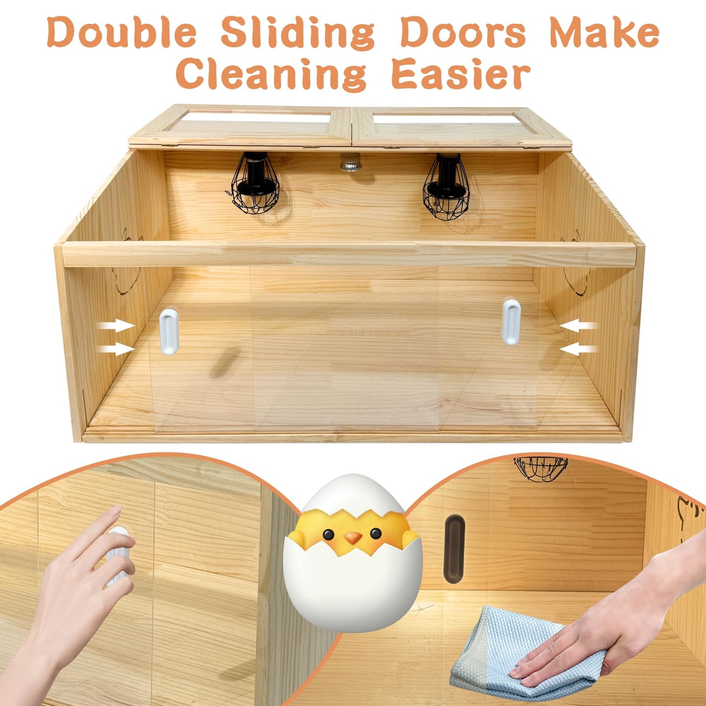 22-Piece Large Chicken Brooder Box 32", All-in-One Kit, Up to 35 Chicks Capacity, Brooder with Temp Controller, Thermometer, Chicken Brooder Box for Quail, Hamsters, Pattern A