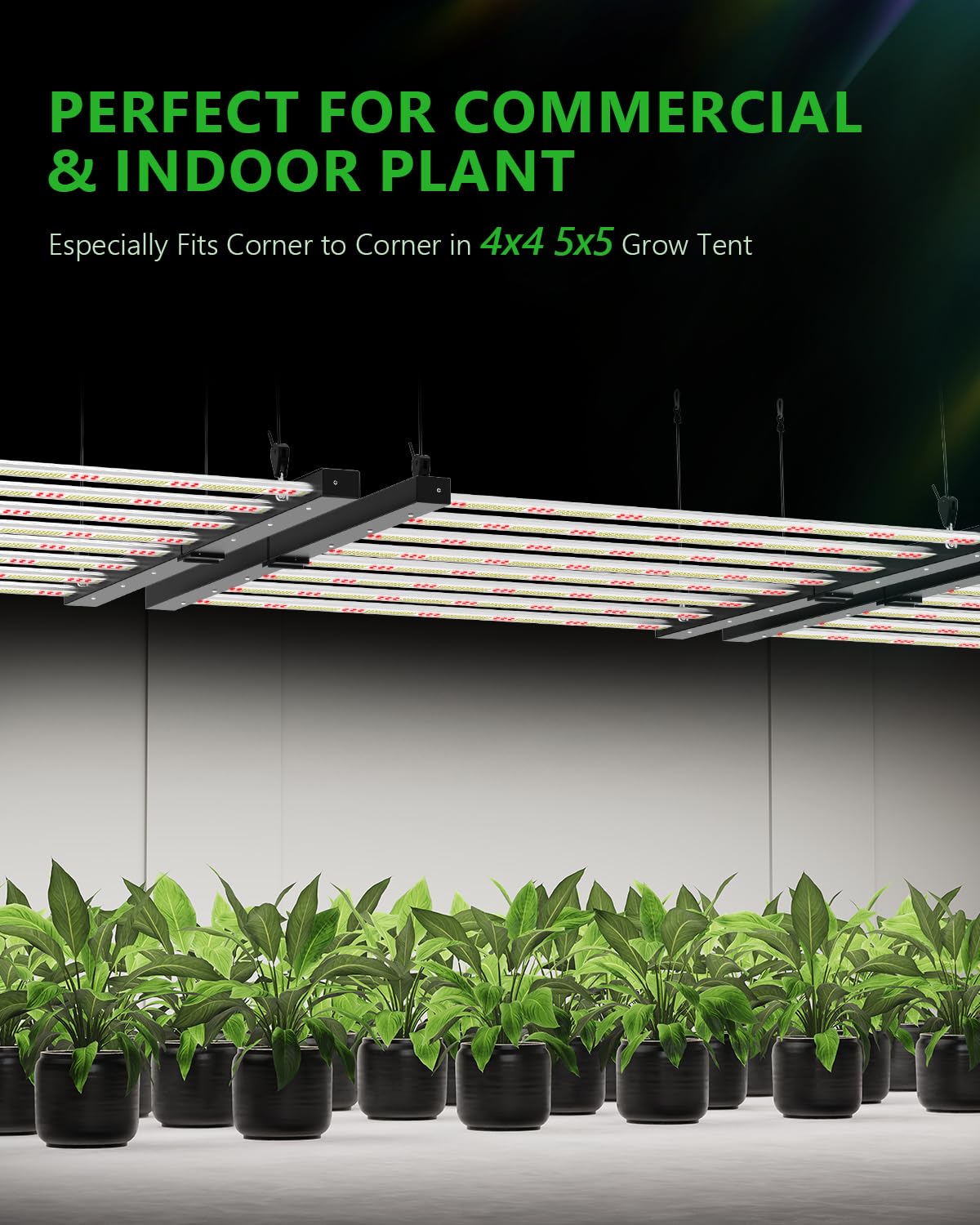 BAYLABS 720W LED Grow Light 2.81 μmol/J Efficiency Dimmable Full Spectrum UV/IR Enhanced Grow Lamp for 4x4 5x5 ft Grow Tent Greenhouse Vertical Farms, and hydroponics