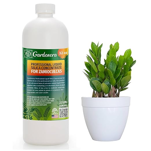 𝐏𝐑𝐎𝐅𝐄𝐒𝐒𝐈𝐎𝐍𝐀𝐋 Liquid Silica Plant Supplement - 32oz - ZAMIOCULCAS Plants Liquid Silica Boost Fertilizer - Stronger Stems & Healthy Leaves for Indoor & Outdoor ZZ Plants (Makes 180 Gallons)