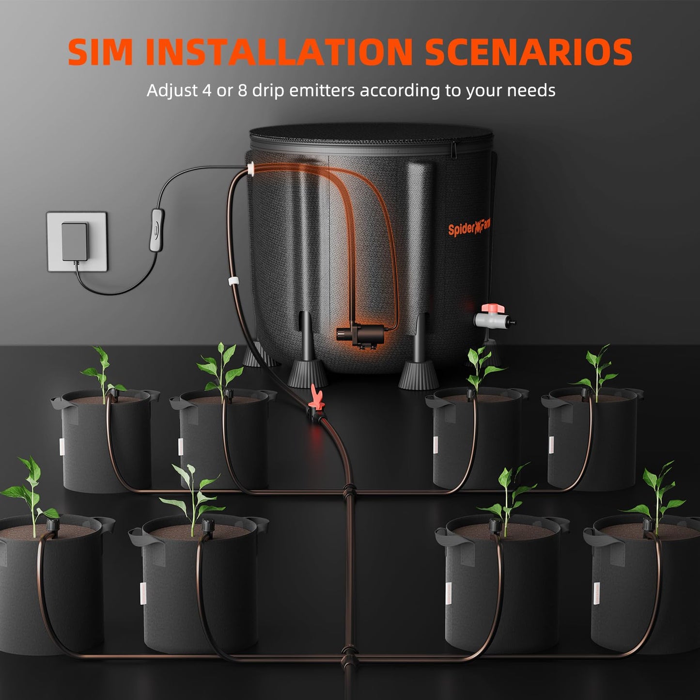 Spider Farmer New Auto-Cure Smart Jar, 2L Portable Vacuum Seal Container with 4 x 62% Humidity Packs and Auto Drip Irrigation System Kits with 13-Gallon Bucket