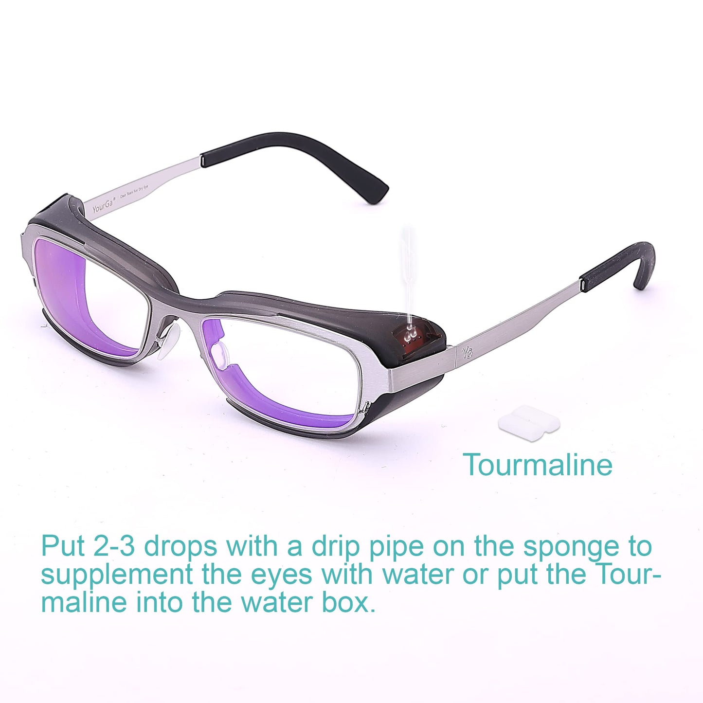 Yourga Dry Eye Relief Eyeglasses, Blue Light Blocking, Moisture Chamber Goggles with Stainless Steel Frame, Anti-Pollen, Aviod Allergens, Indoor or Outdoor for Men/Women(Silver)