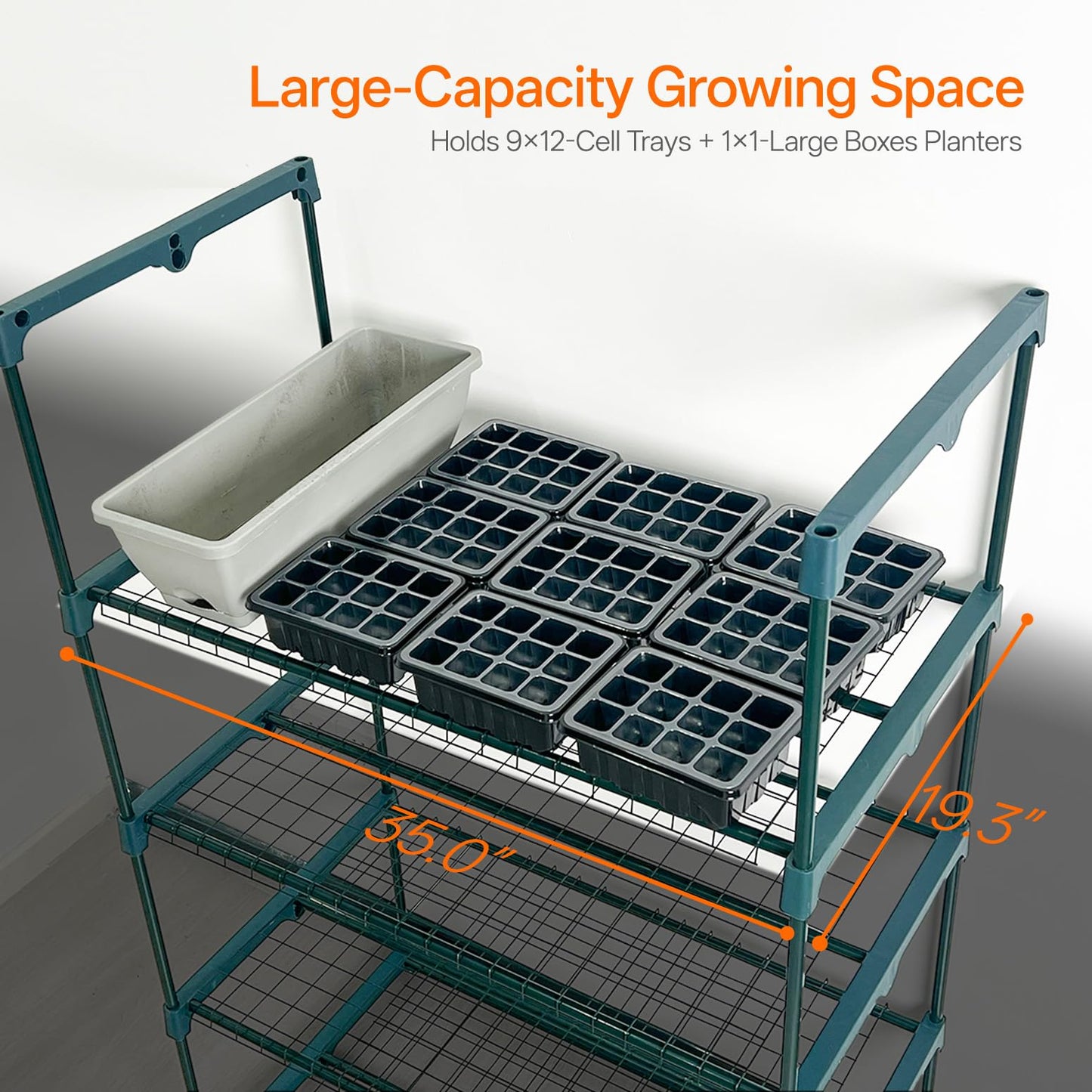 Bstrip Indoor Greenhouse with Grow Light, 4-Tier Mini Green House, 4Pcs Grow Lights for Indoor Plants with Timer, Zippered PVC Grow Tent with Airflow Windows, Indoor Greenhouse Cabinet 35x19.3x63in