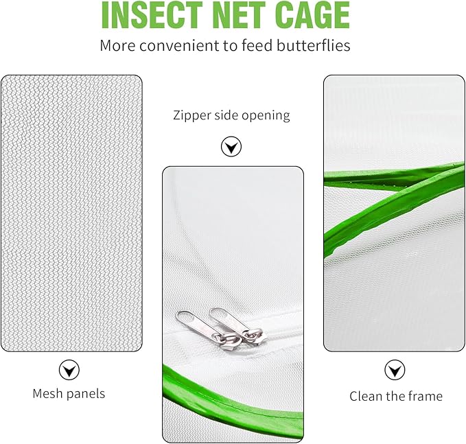 EATAKWARD Mesh Plant Enclosure, Foldable Mesh Cage for Breeding, Grow Tent Plant Cover for Fruit, Vegetables, Pests, Bird and Pest Protection Guard for Flowers and Herbs Pop-Up Cage