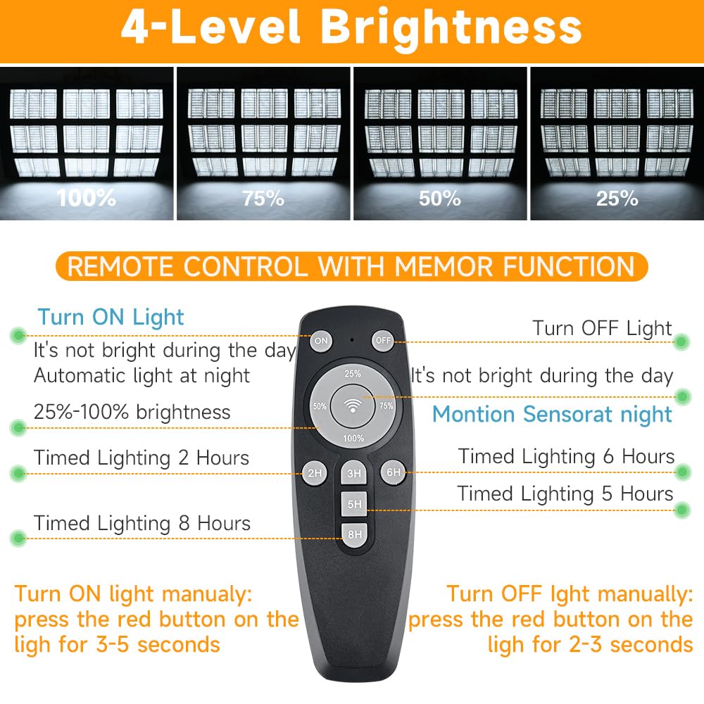 24000W Solar Street Lights Outdoor, 24000 Lumens Dusk to Dawn Motion Sensor Security Flood Light with Remote Control, Wireless, Waterproof, Perfect for Garden,Yard, Street, Parking lot 2 Pack