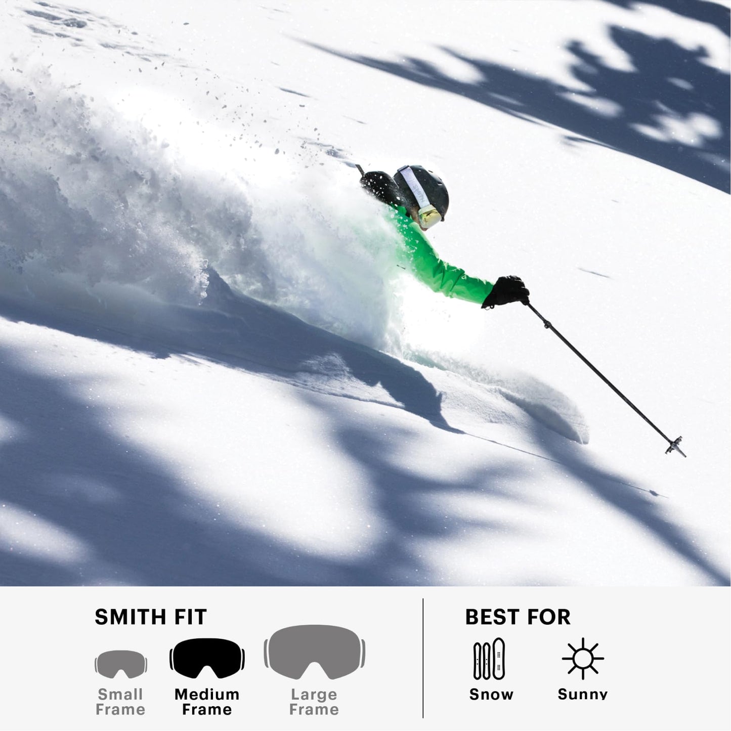 SMITH 4D MAG Goggles with ChromaPop Lens – Performance Snowsports Goggles with Easy Lens Change Technology for Skiing & Snowboarding – for Men & Women – Black + Sun Green Mirror