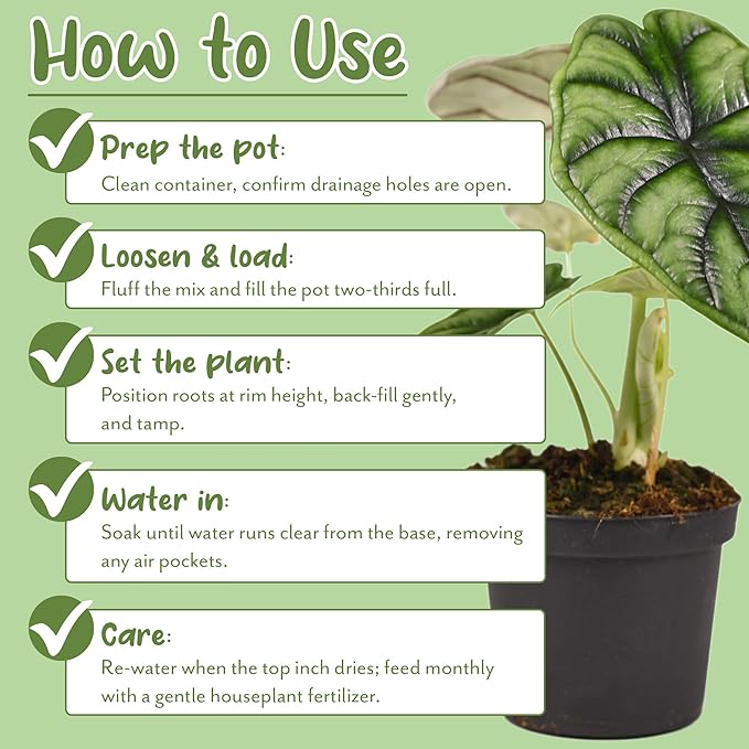 Tropical House Plant Potting Mix (2 Quarts); for All Types of Indoor House Plants