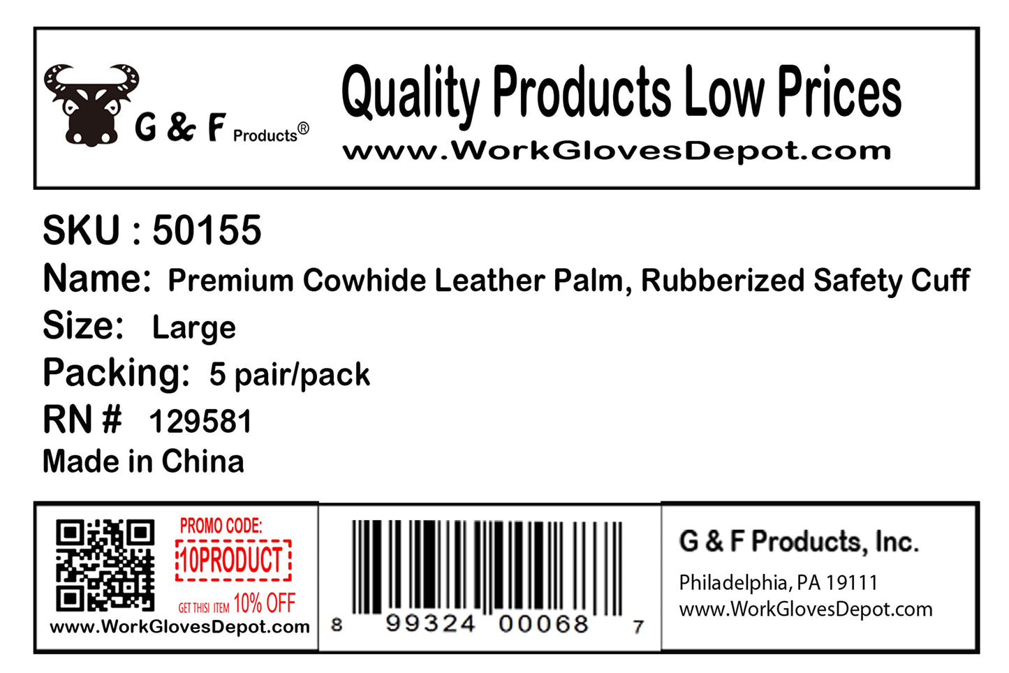 5015 60 Pair Pack Leather palm work gloves cowhide leather suede finish, single or double palm, 100% Leather and 100% Cotton Back, Grey