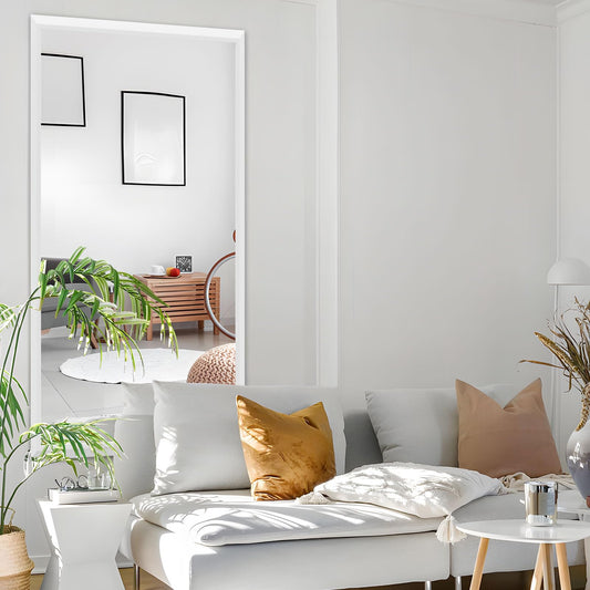 Amorho Bathroom Mirror, 60X36 Inch White Thick Metal Framed Wall Mirrors for Over 2 Sinks, Bedroom, Living Room, Entryway, Large Rectangle Wall-Mounted Mirrors.