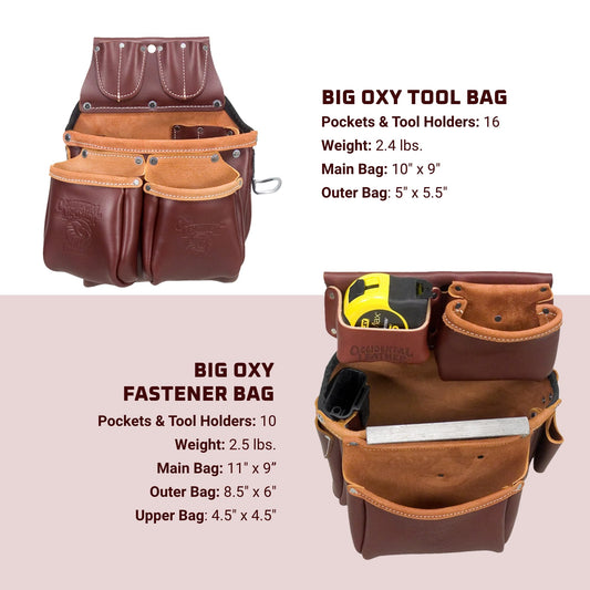Occidental Leather Stronghold Big Oxy Set - X-Large - 28 Pockets & Tool Holders - Premium Top-Grain Leather - Made in USA
