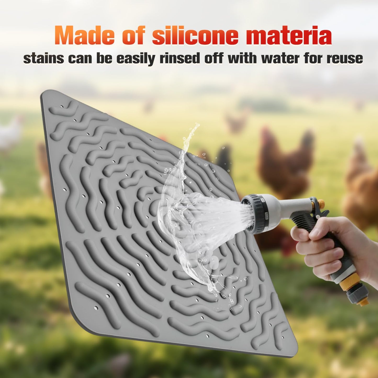 Washable Chicken Nesting Pads for Laying Eggs, 4Pcs Nesting Box Pads for Chicken Laying Boxes, 12"x 12" Reusable Gray Nesting Pads for Chicken Coop