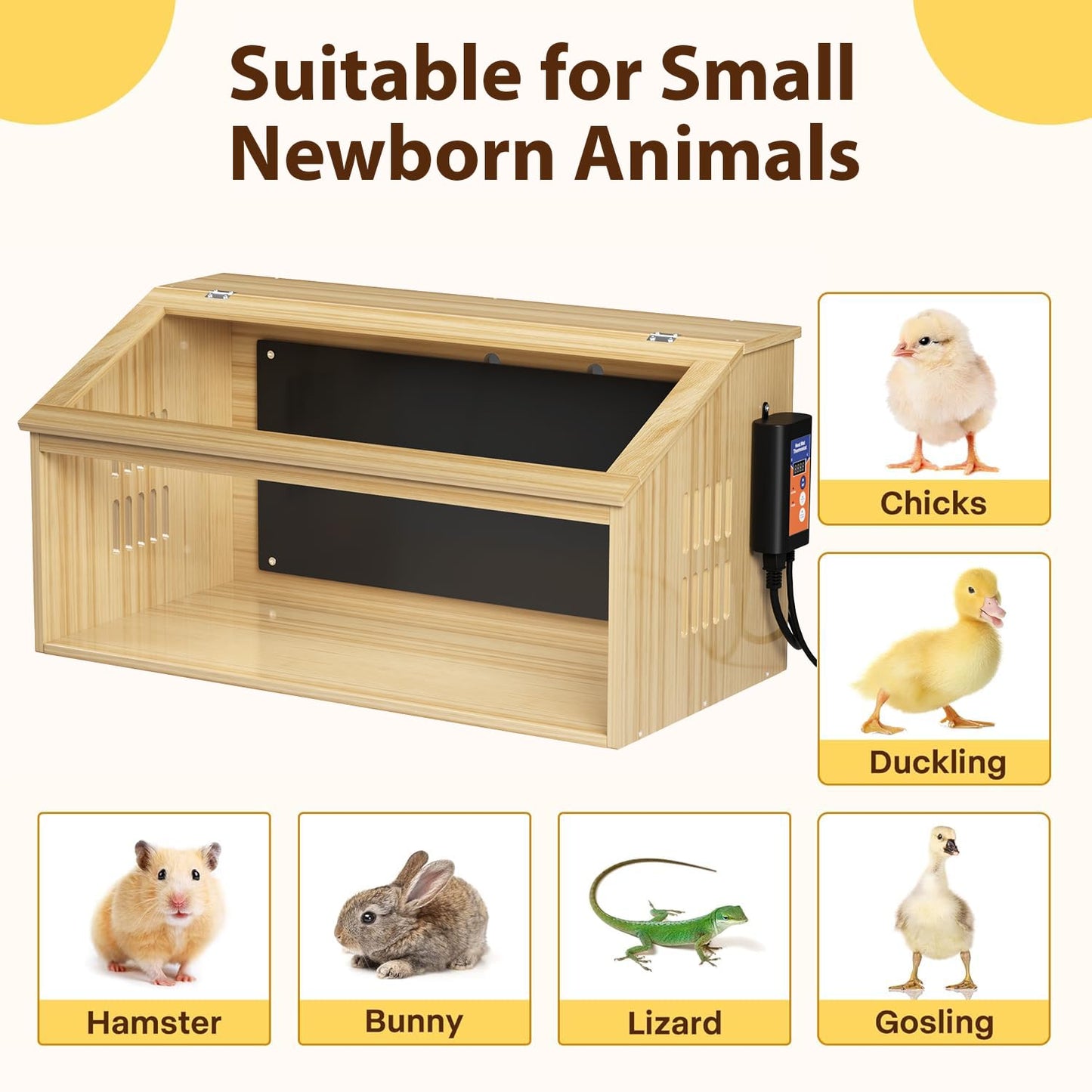 EVERYGROW Brooder Box for Chicks, Chicken Brooder Box with Thermostat & Heating Plate, brooder House for Chicks with Heat, Baby Chicken cage Quails Hamsters for 30 Chicks,31.5"*15.7"*15.7"