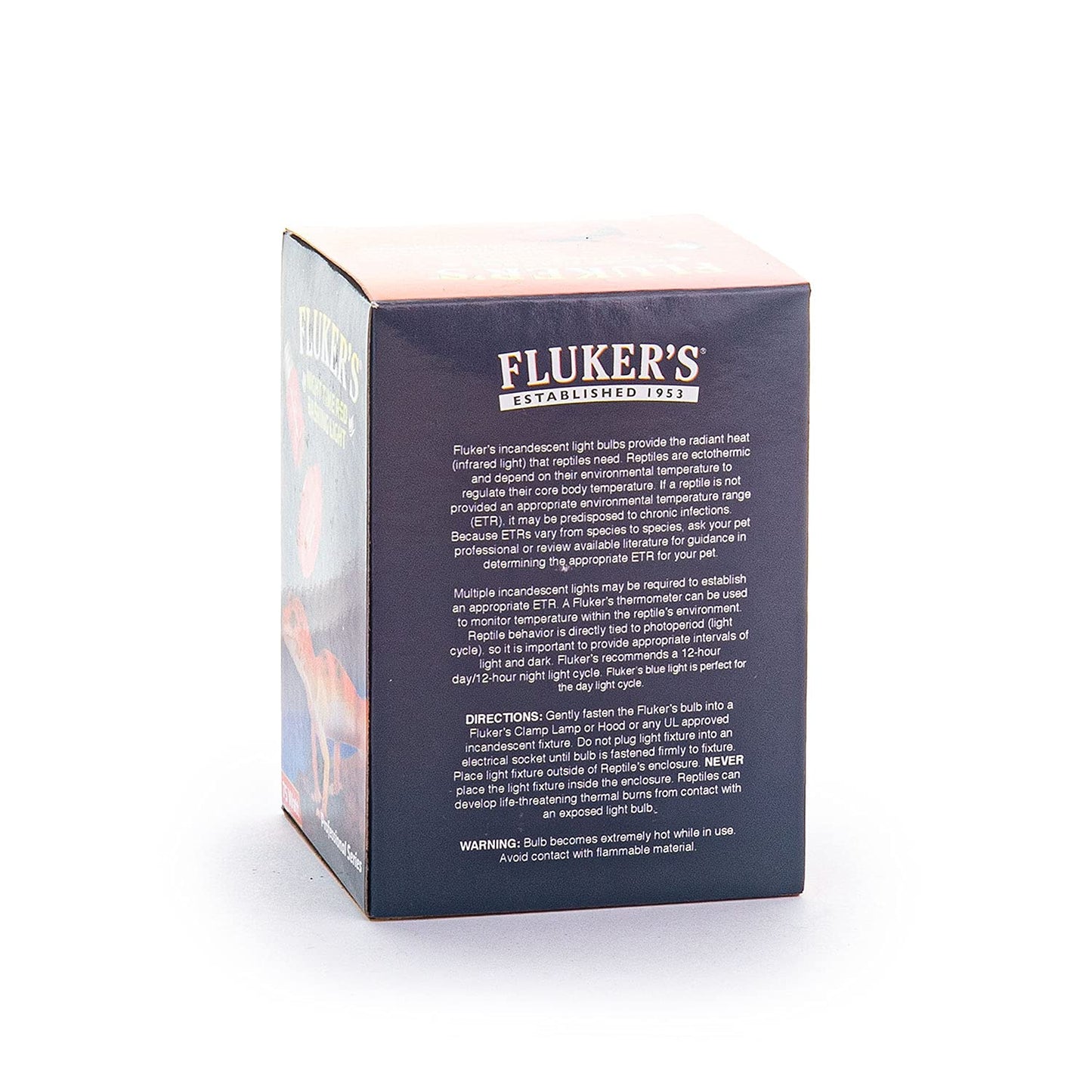 Fluker's Night Time Red Basking Spotlight, Infrared Heat Lamp for Reptiles, 75 Watt