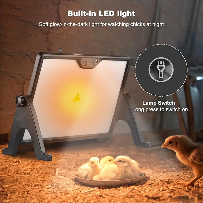 Chicken Coop Heater, 180W Chick Brooder Heating Plate, 17"x13" Double-Sided Brooder Heater Plate for Chicks Ducks and Birds, Adjustable Temperature & Angle, Perfect Chicken Coop Accessories