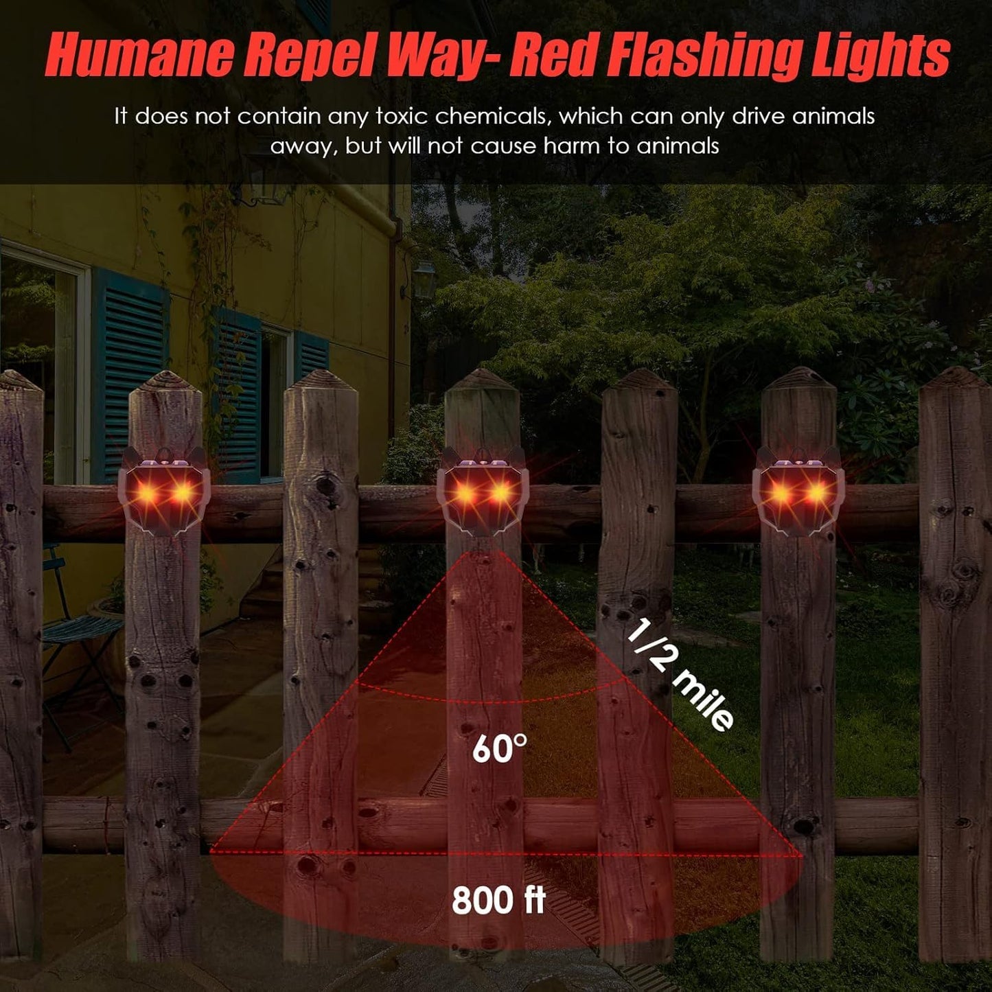 4 Pack Solar Nocturnal Animal Repeller,Predator Lights for Chicken Coop,Racoon Repellent Outdoor Coyote Deterrent Deer Repellent Devices,Effective Predator Deterrent Eyes for Skunk Fox Yard Garden