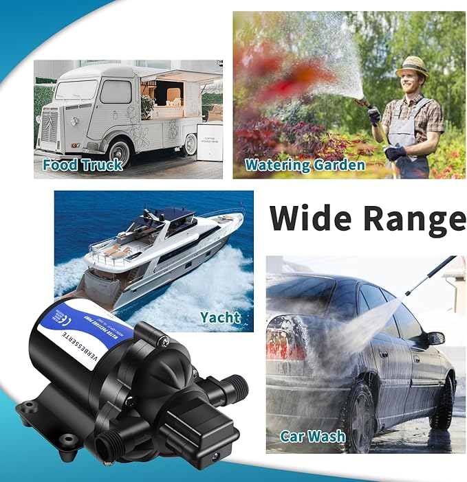 110V RV Fresh Water Transfer Pump for garden Hose Pool Draining Irrigation Diaphragm Pump 4.0GPM 45PSI Water Pressure Booster Pump On Demand Diaphragm Washdown Pump