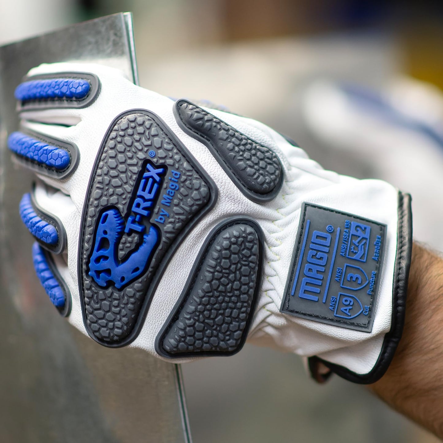 MAGID T-REX Rebel Series, 24 Pair, AeroDex Lined, ANSI Cut Level 9, Driver Style Impact Work Gloves, Size 9/Large, TRX889