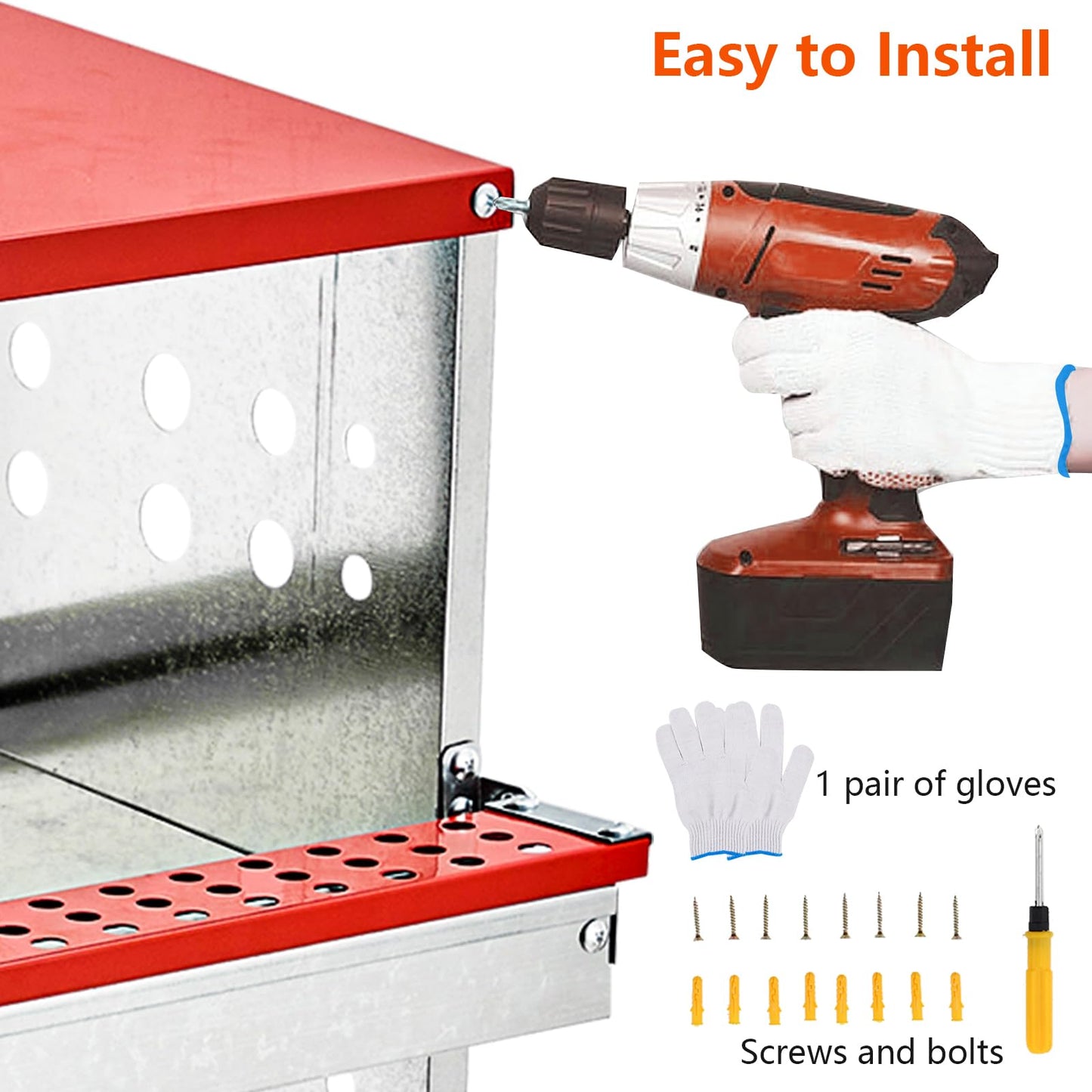 Nesting Boxes for Chickens, 6 Compartment Forward RollOut & Rollaway, Dulex Chicken Nesting Boxes with Egg Collection, Nesting Boxes for Hens, Duck Poultry, Metal Heavy Duty Chicken Coop with Perch