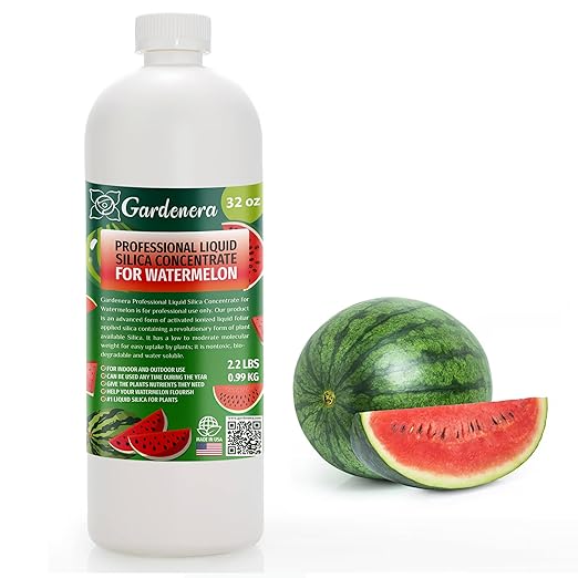 𝐏𝐑𝐎𝐅𝐄𝐒𝐒𝐈𝐎𝐍𝐀𝐋 Liquid Silica Plant Supplement - 32oz - WATERMELON Plants Liquid Silica Boost Fertilizer - Stronger Stems & Healthy Leaves for Indoor & Outdoor Watermelons (Makes 180 Gallons)