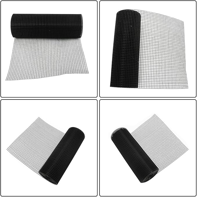 LABLT 24 in x 50 ft Hardware Cloth, 1/2 in Chicken Wire Fence for Chicken Coop Fences and Poultry Animal Netting (19 Gauge, Black)