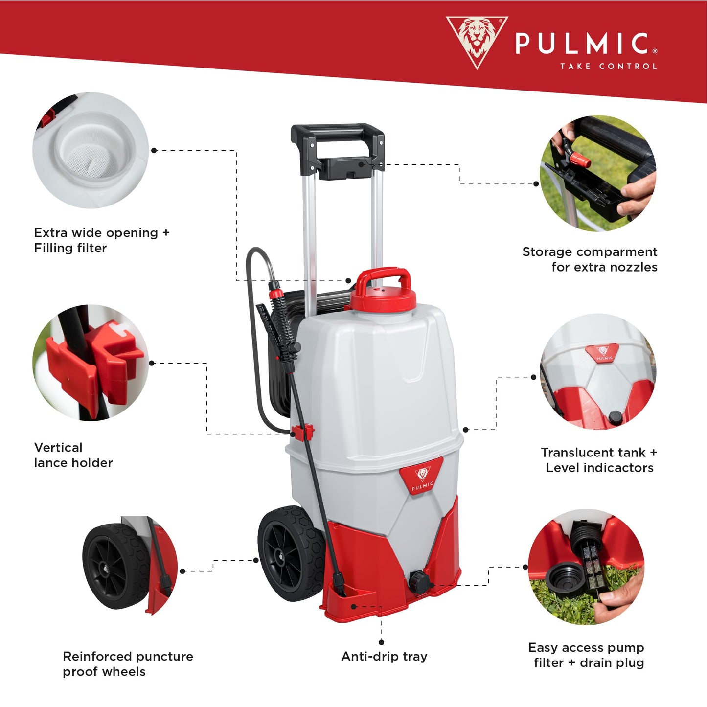 Electric Sprayer for The Application of agrochemical Products. 3 speeds. 35L. 4 bar. up to 7 Hours of Autonomy. Removable Lithium Battery. Includes Accessories (9.25 Gal Cart Sprayer)