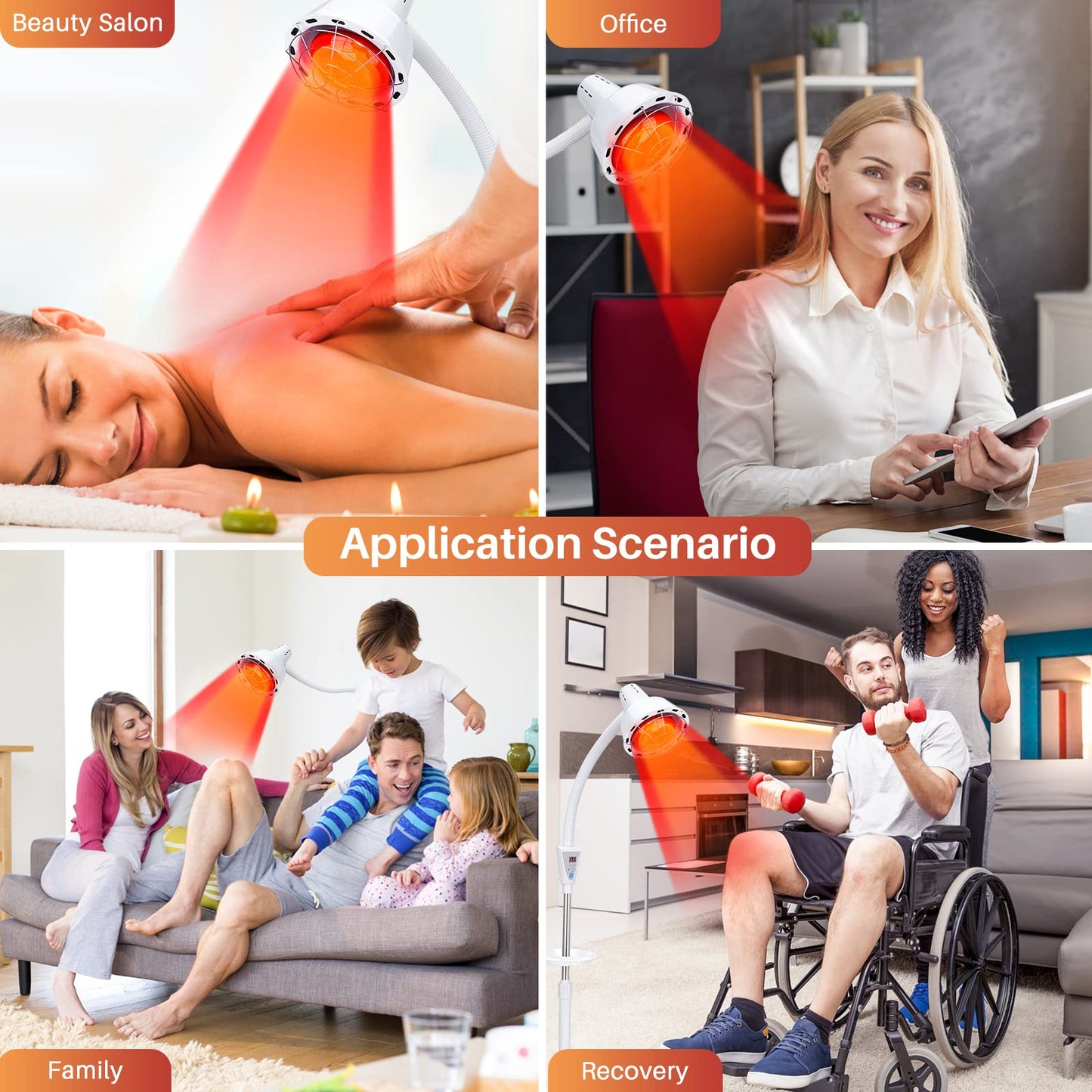 QAIHOE Infrared Light Therapy 275W Red Infrared Therapy Lamp for Body or Pain Therapy Device with Timer and Adjustable Height Stand