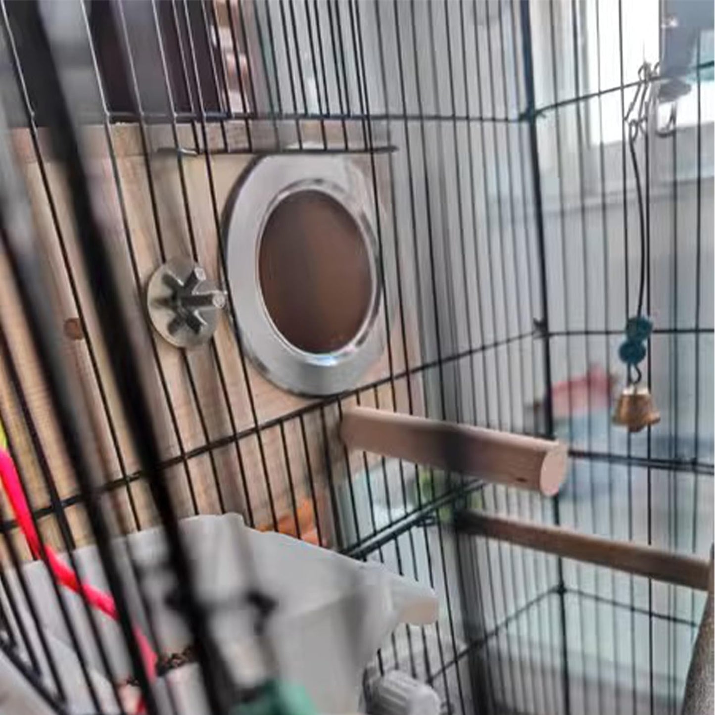 Parakeet Nesting Box, Transparent Parrot Breeding Box with Perch Wood Bird Cage House for Cockatiel Lovebirds Budgie Conure Canary M
