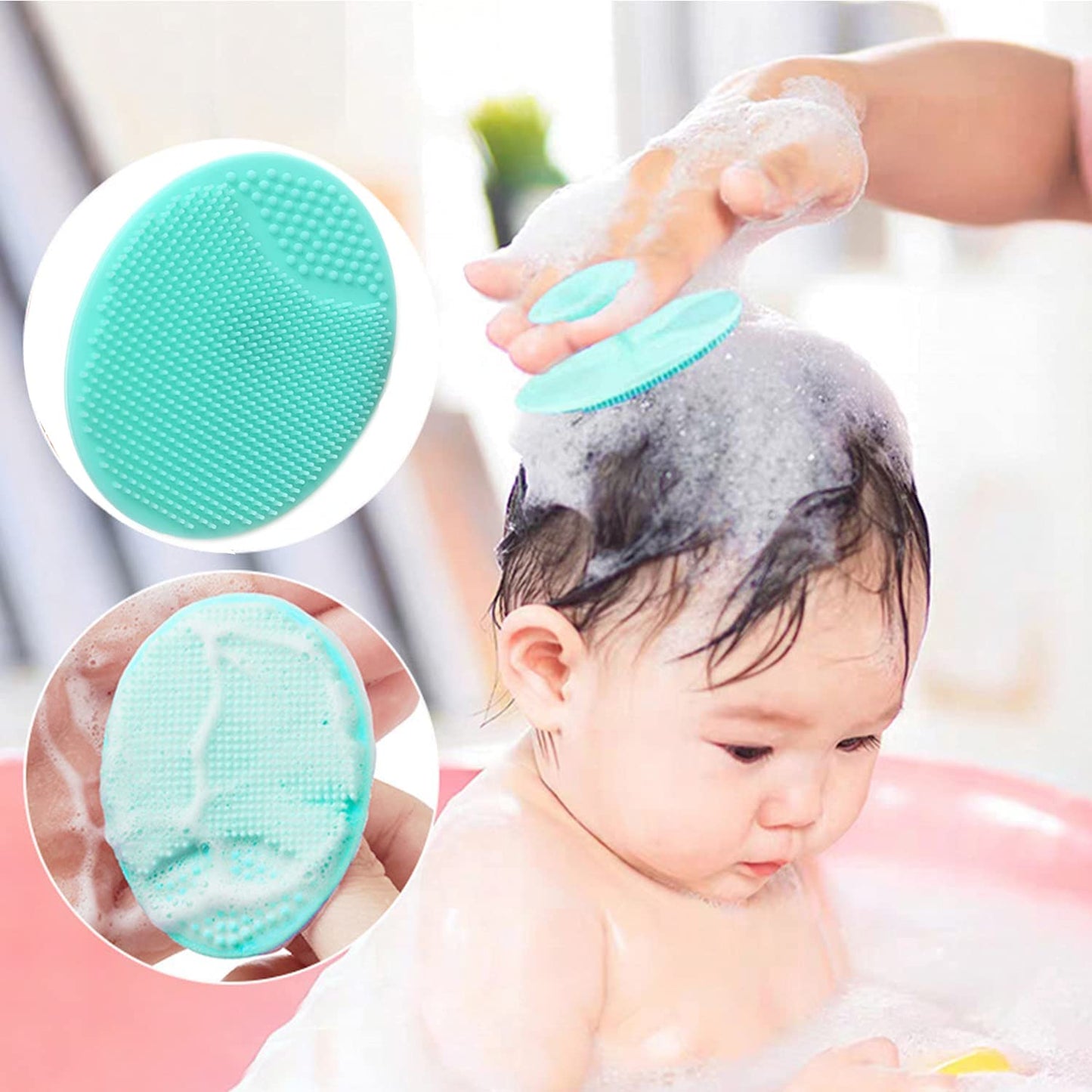 Molylove Baby Hair Brush with Wooden Handle and Comb Set for Newborns & Toddlers | Natural Soft Goat Bristles l Wood Comb l Green Cradle Cap Brush | Ideal for Cradle Cap (3 Piece)