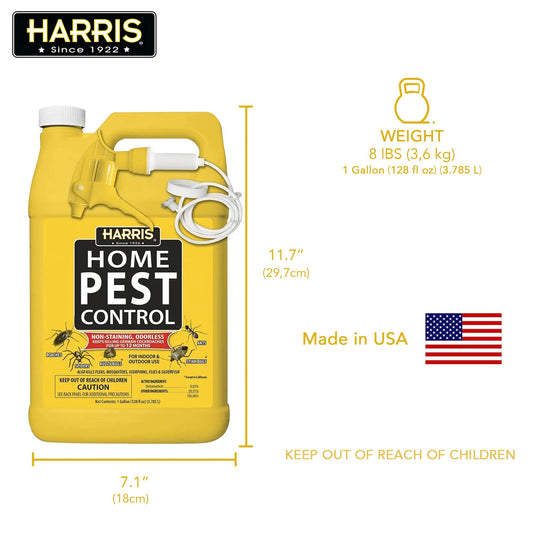 Harris Home Insect Killer, Liquid Gallon Spray with Odorless and Non Staining Residual Formula - Kills Ants, Roaches, Spiders, Kudzu Bugs, Stink Bugs, Fleas, Mosquitos, Scorpions, Flies and Silverfish