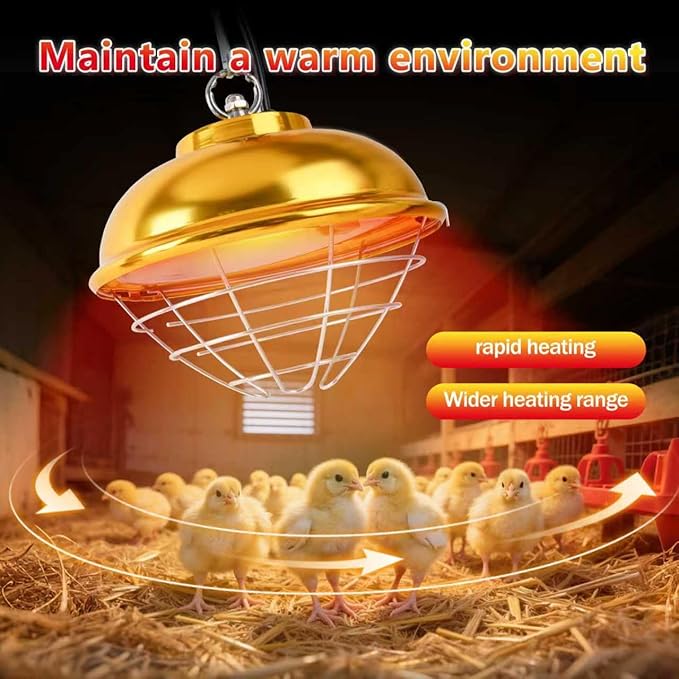 Nirvix 250W Heat Lamp for Chicks, Infrared Heat Lamp Bulb for Chickens, Brooder Heater, Adjustable Temp & Hanging Height Chicken Coop Heater, for Chicks, Reptile, Ducks, Poultry