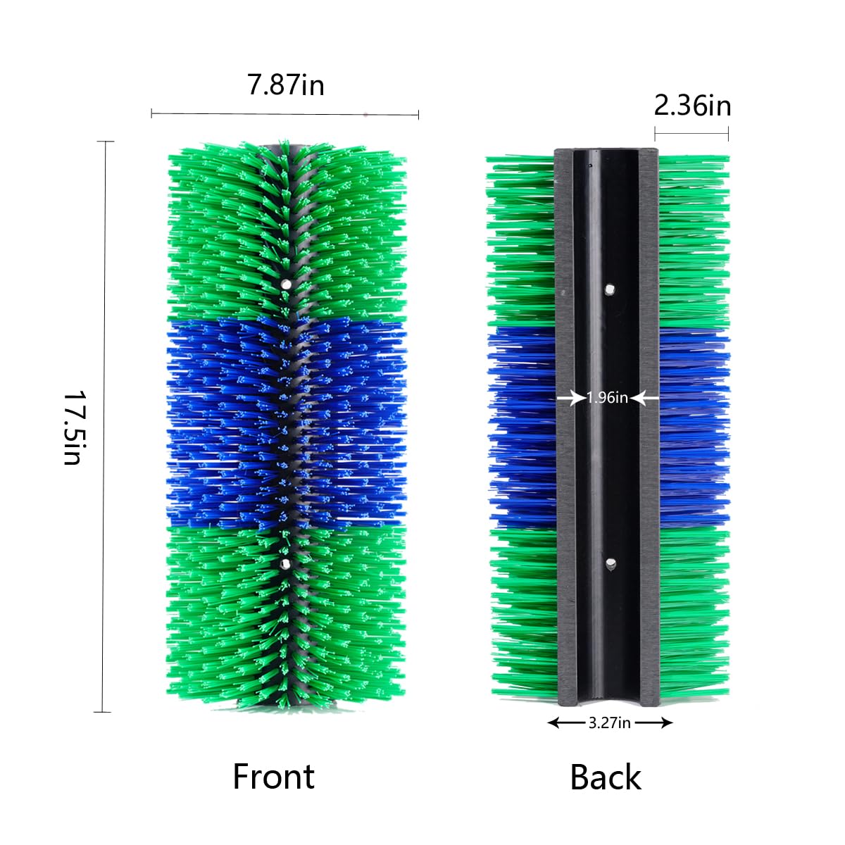 Adjustable Livestock Scratching Brush Kit — Durable Nylon Back Scratcher for Cattle, Horses & Goats with Mounting Hardware & Massaging Bristles