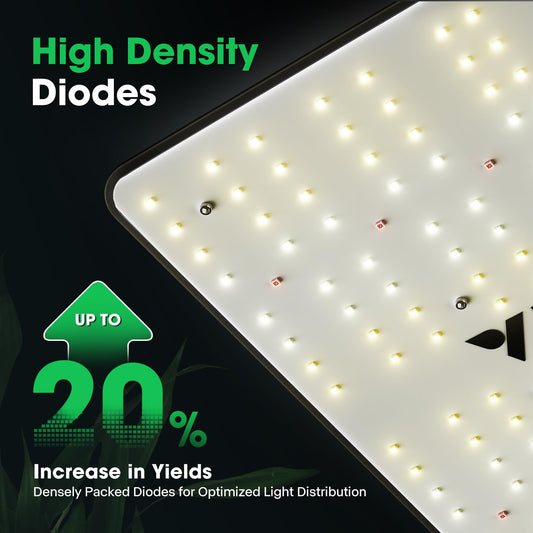 VIVOSUN VS1000 LED Grow Light with Ventilation Kit 4 Inch 190 CFM Inline Fan with Speed Controller, 4 Inch Carbon Filter and 8 Feet of Ducting and 5-Pack 3 Gallon Plant Grow Bags