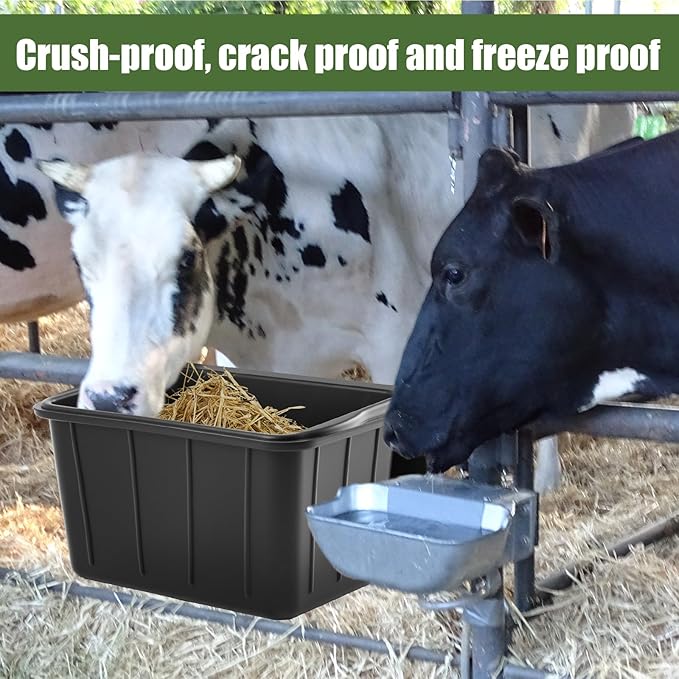 Marsui 3 Pcs Rubber Feed Pan for Horses, 17 Quart Hanging Feeder and 4 Quart Feed Pan Bucket Water Trough Bowl for Horses Dogs Goat Indoor Outdoor Farm Animal
