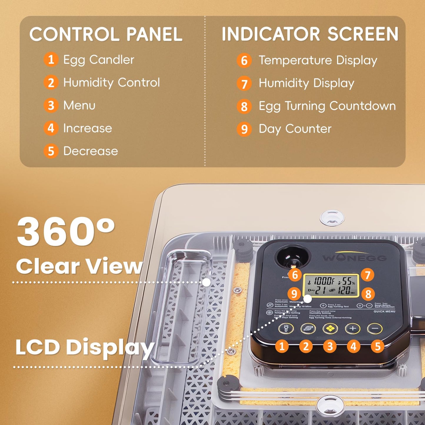 Cheeglu 48 Incubators for Hatching Eggs, Egg Incubator with Automatic Egg Turning and Humidity Control, Temp Control, Egg Candler, Auto Water Refilling, Incubator for Chicken Eggs, Duck and Quail Eggs