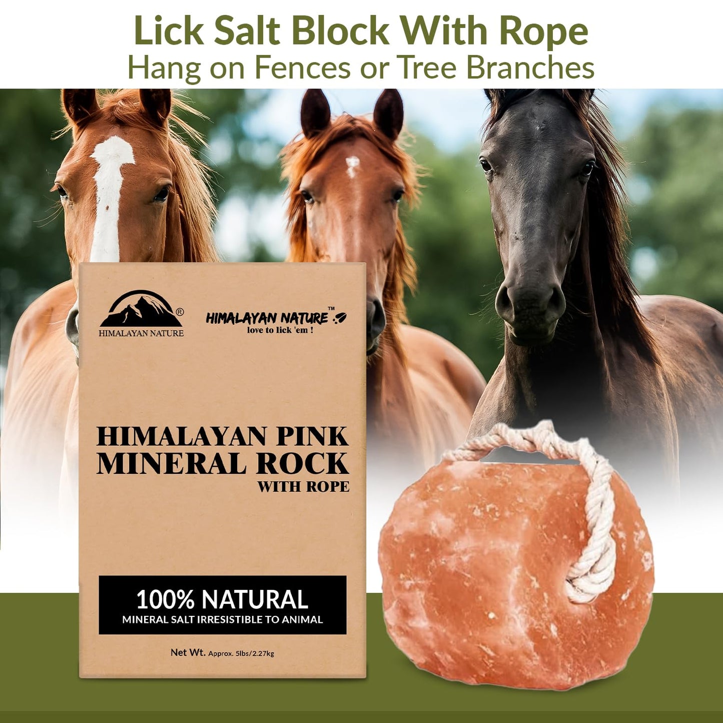 Himalayan Nature Horse Rock Salt, Animal Lick Salt - 8lbs, Elk
