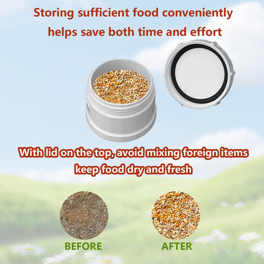 3Pack Automatic Chicken Feeder, PVC Pipe Hanging with Lid Hanging, for Chicken Poultry Feeder, Easy to Install and Clean