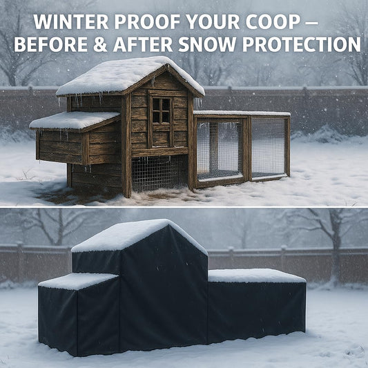 Chicken Coop Cover Waterproof for Outdoor 600D Oxford Small Chicken House Cage Cover with Zipper Doors (Fits 82" x 28" x 46") Suitable for Duck Coop and Rabbit Coop