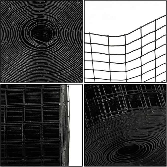 LABLT 24 in x 50 ft Hardware Cloth, 1 in Chicken Wire Fence for Chicken Coop Fences and Poultry Animal Netting (16 Gauge, Black)