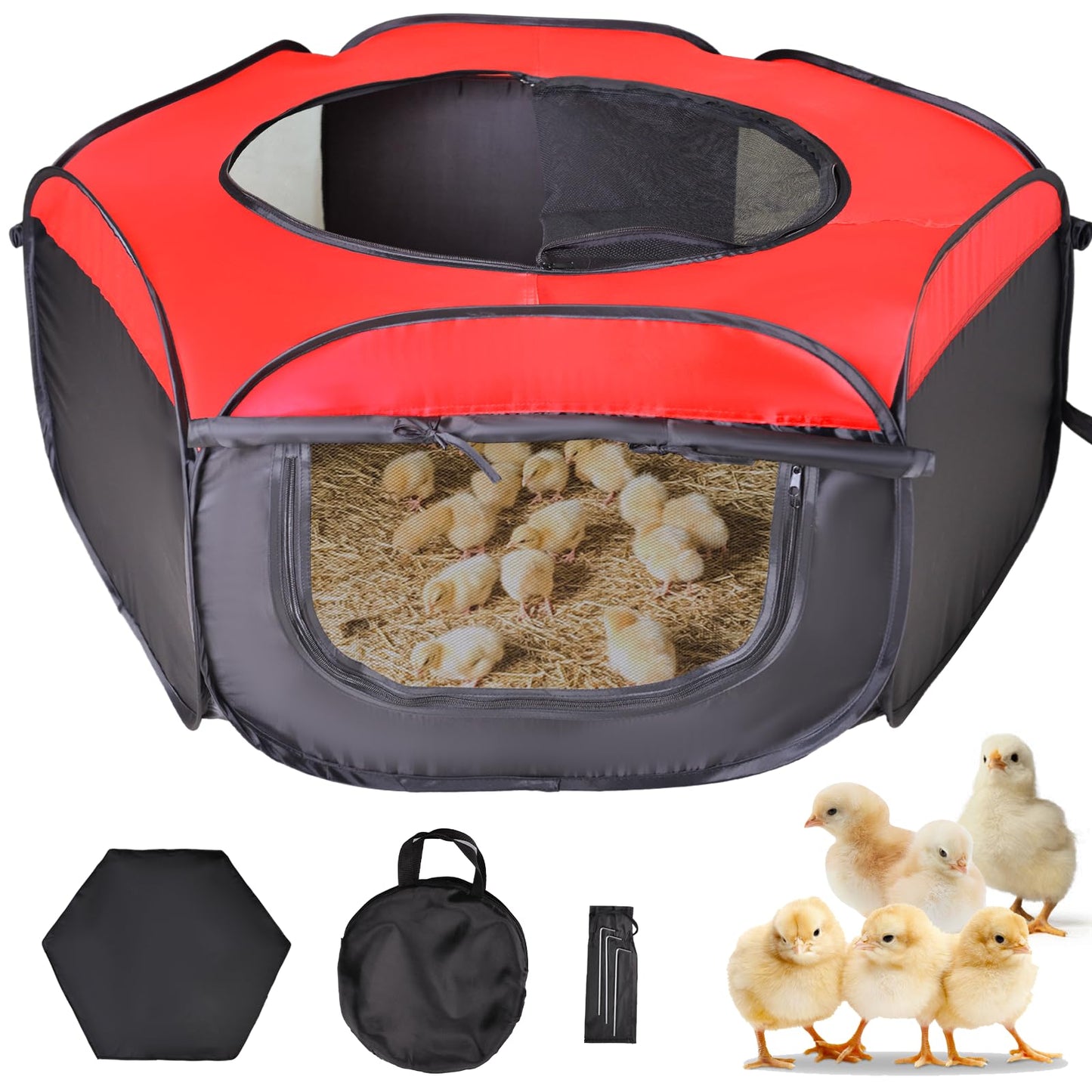 Tetuga Brooder Box for Chick Starter Kit - Brooder Pen/Baby Chicken Supplies Brooder Box with Ideal Size Brooding Up to 15 Baby Chick, Duck and Quail