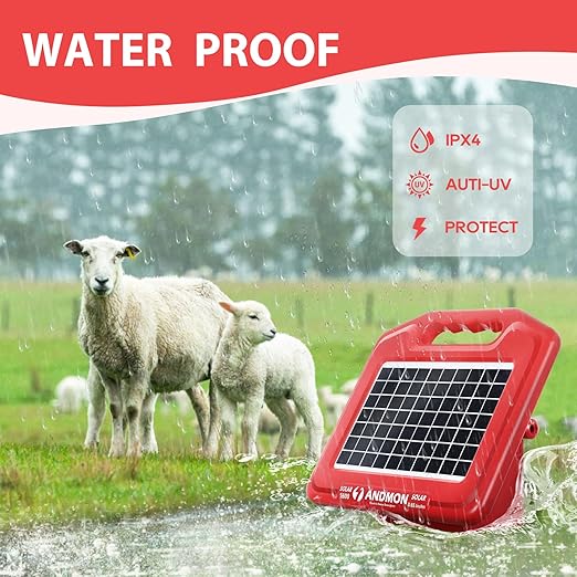 S600 Solar Electric Fence Charger - 35 Mile Range, 0.65 Joules Powerful Solar Fence Charger, Ideal for Livestock and Garden Protection
