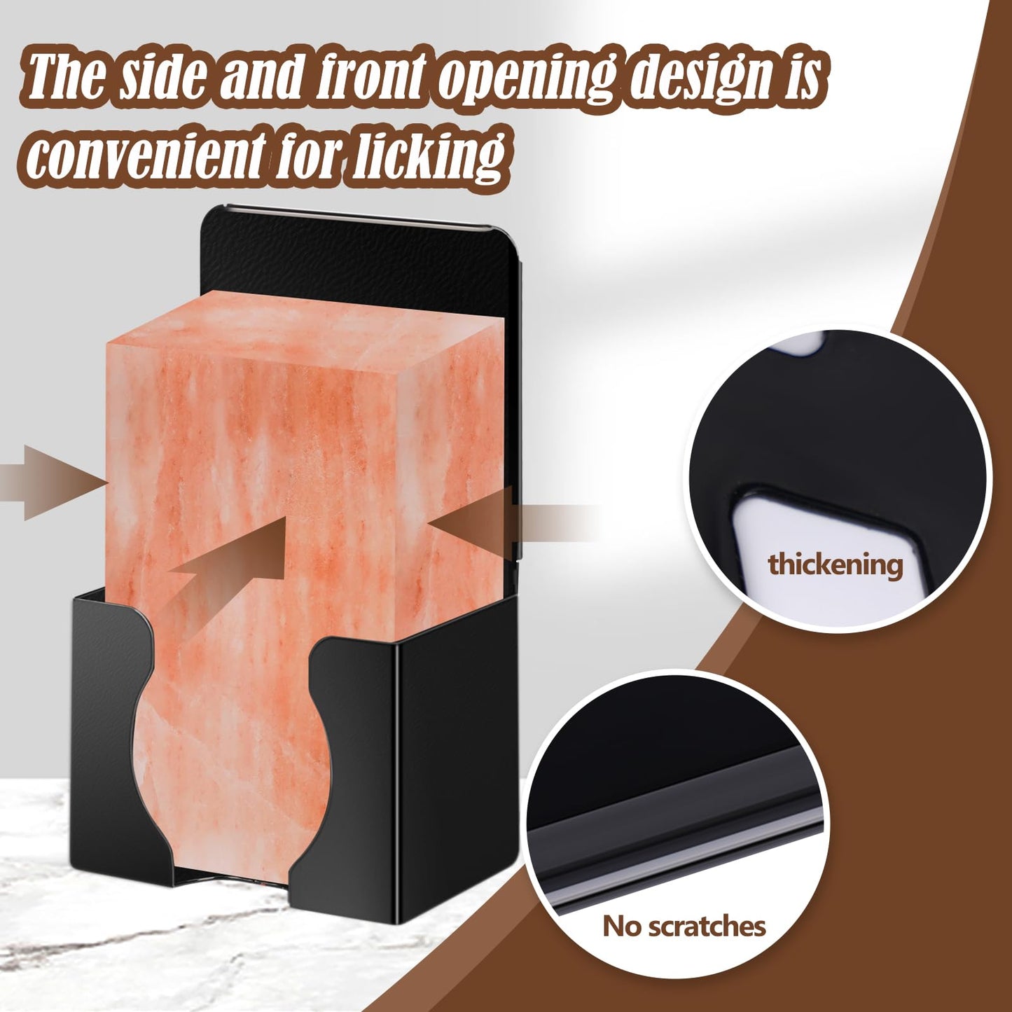KHEARPSL 2pcs Stainless Steel Salt Block Holder 4lbs Mineral Lick Salt Block Holder for Deer Horse Cattle Salt Lick Blocks, Bottom with Drainage and Ventilation Holes